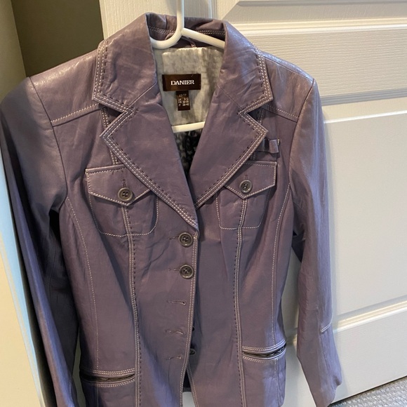 Daniel purple Leather Blazer - Picture 2 of 6